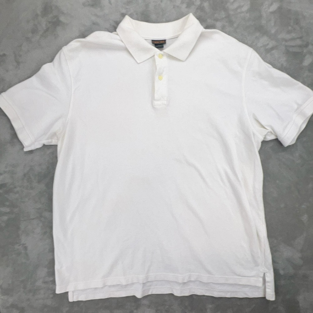 Cherokee Mens‎ XL White Short Sleeve Pique Knit Polo Shirt RN17730